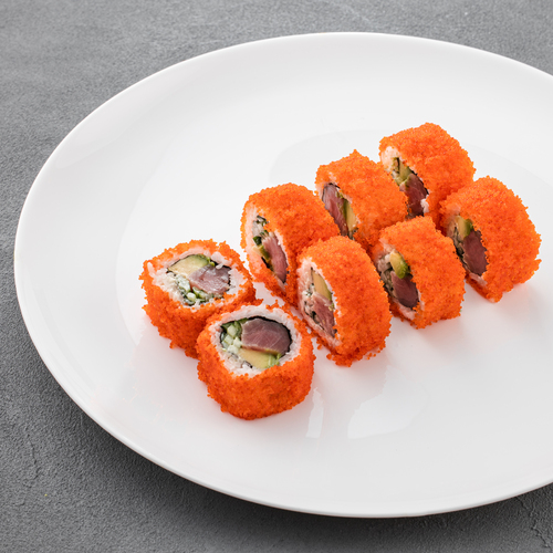 Order California roll with tuna in caviar