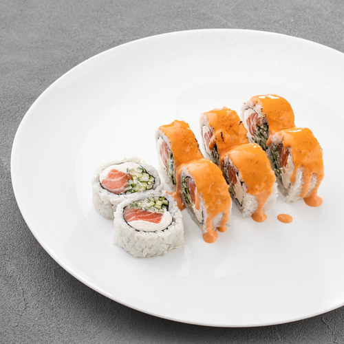 Order Spicy roll with salmon