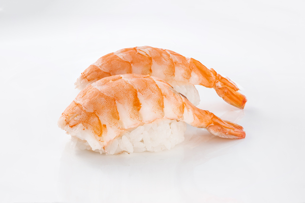 Nigiri with tiger shrimp